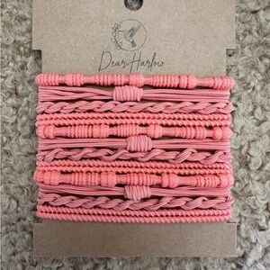 Harlow Pink Textured Hair Accessories Set